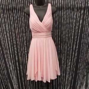 Christina Wu Blush Pink Mini Dress